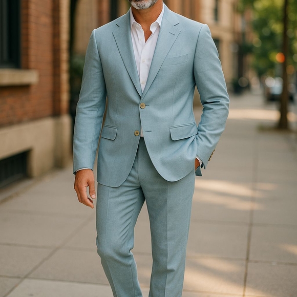 Hart Schaffner Marx Other - Hart Schaffner & Marx - NWT 46 Regular, Sky Blue, 100% Worsted Wool Made In USA